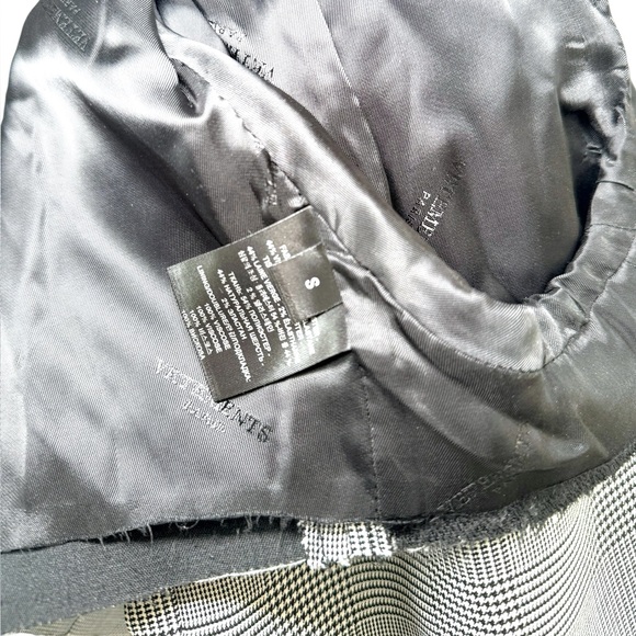 Vetements Cropped Plaid Blazer Garderobe Oversized S - Picture 9 of 11
